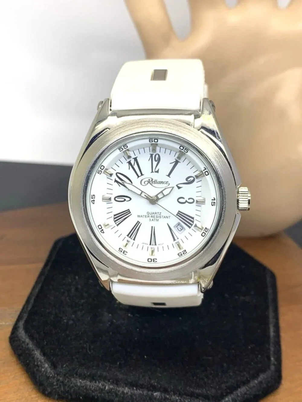 Reliance By Croton Men's Watch RE306051 Quartz White Dial Rubber Strap 42mm